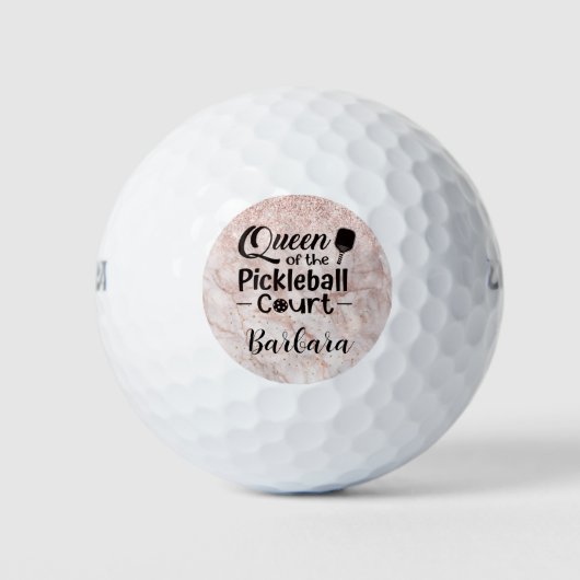 PIckleball Gal Queen of the Court Golfballen (Voorkant)