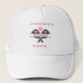 Pickleball Gal w/Paddles Monogram Voornaam Trucker Pet (Voorkant)