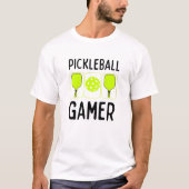Pickleball Gamer peddels en bal T-shirt (Voorkant)
