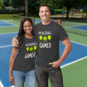 Pickleball Gamer peddels en bal T-shirt