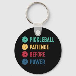 Pickleball: geduld voor de macht sleutelhanger