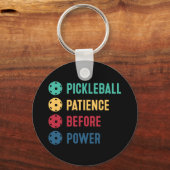 Pickleball: geduld voor de macht sleutelhanger (Voorkant)