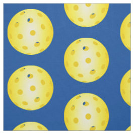 Pickleball geel bal patroon op blauw stof