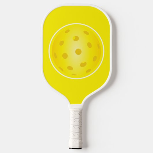 Pickleball Geel Wit Patroon Monogram Pickleball Paddle (Achterkant)