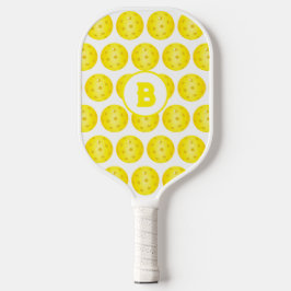 Pickleball Geel Wit Patroon Monogram Pickleball Paddle