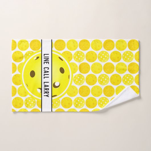 Pickleball Geel Wit Pickleballs gepersonaliseerd Handdoek (Handdoek)