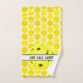Pickleball Geel Wit Pickleballs gepersonaliseerd Handdoek (Handdoek)