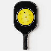 Pickleball Geel Zwart Gepersonaliseerd Monogram Paddle (Achterkant)