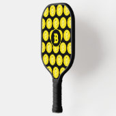 Pickleball Geel Zwart Gepersonaliseerd Monogram Paddle (Links)