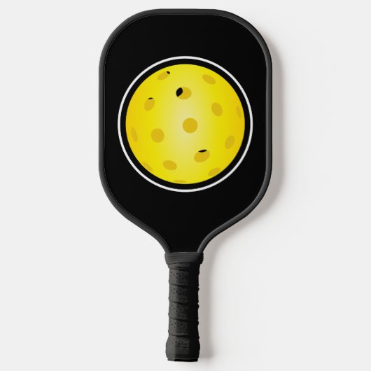Pickleball Geel Zwart Gepersonaliseerd Monogram Pickleball Paddle (Achterkant)