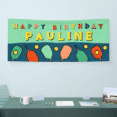 Pickleball Gefeliciteerd Verjaardag Spandoek (Beurs)