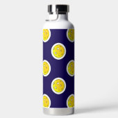 Pickleball Gele Pickleballs Polka Dots op Marine Waterfles (Rechts)
