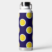 Pickleball Gele Pickleballs Polka Dots op Marine Waterfles (Achterkant)