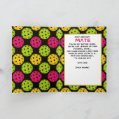 Pickleball Gelukkige Verjaardag Feestdagen Kaart (Binnen)