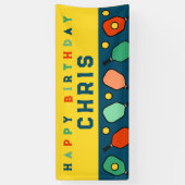 Pickleball Gelukkige Verjaardag Spandoek (Verticaal)