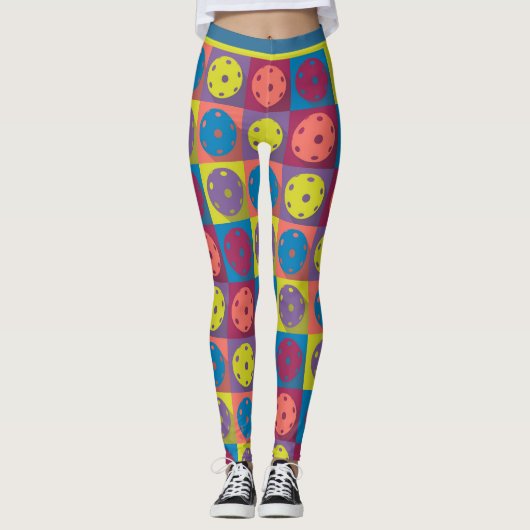 Pickleball - geometrisch patroon, kleurenmix LX Leggings (Voorkant)