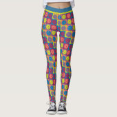 Pickleball - geometrisch patroon, mix van kleuren  leggings (Voorkant)