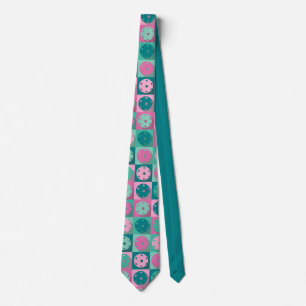 Pickleball - geometrisch patroon, pastelkleuren. stropdas