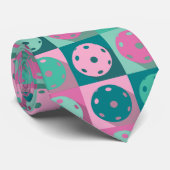 Pickleball - geometrisch patroon, pastelkleuren. stropdas (Opgerold)