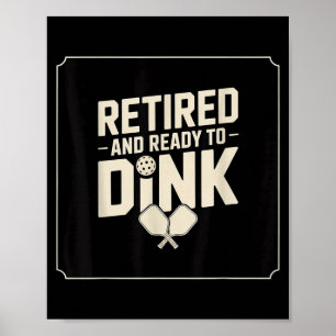 Pickleball gepensioneerde dink opa grappig sport c poster