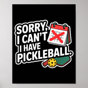 Pickleball gepensioneerde dink opa grappige sport poster