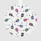 Pickleball Gepersonaliseerd Monogram Vakantie Kers Ornament (achterkant)