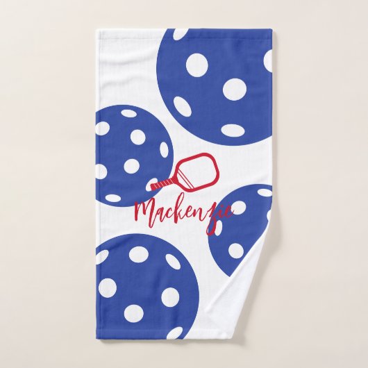 Pickleball Gepersonaliseerd Rood Wit Blauw Zweet Handdoek (Handdoek)