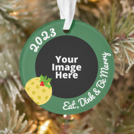 Pickleball Gepersonaliseerde foto Kerstmis Ornament