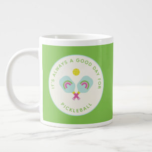Pickleball Gepersonaliseerde Gift Rainbow Custom Grote Koffiekop