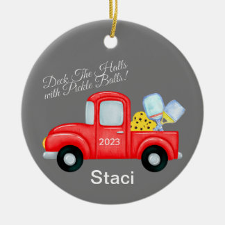 Pickleball Gepersonaliseerde Kerstmis Ornament voo