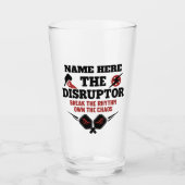 Pickleball Gepersonaliseerde Naam De Disruptor Bie Glas (Voorkant)
