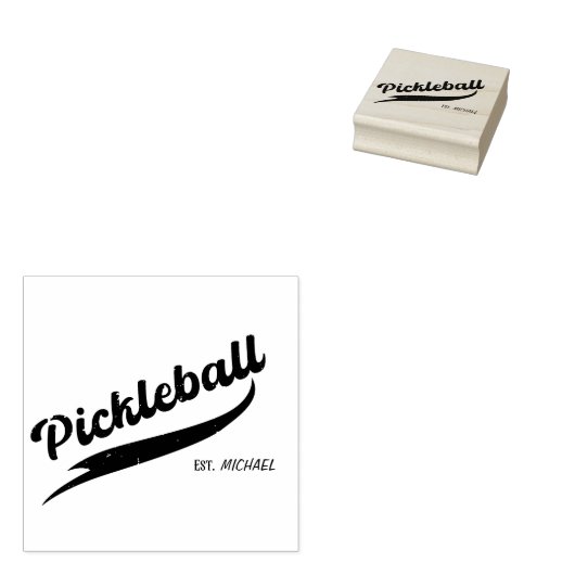 Pickleball Gepersonaliseerde naam Rubberstempel (Gestempeld)