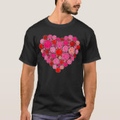 Pickleball Gevuld Hart Roze en Rode Liefde T-shirt (Voorkant)