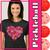 Pickleball Gevuld Hart Roze en Rode Liefde T-shirt