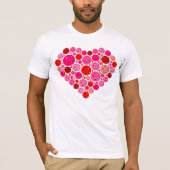 Pickleball Gevuld Hart Roze en Rode Liefde T-shirt (Voorkant)