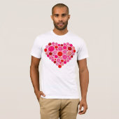Pickleball Gevuld Hart Roze en Rode Liefde T-shirt (Voorkant volledig)