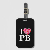 Pickleball Gevuld Hart Roze en Rood I Hart PB Bagagelabel (Voorkant (verticaal))