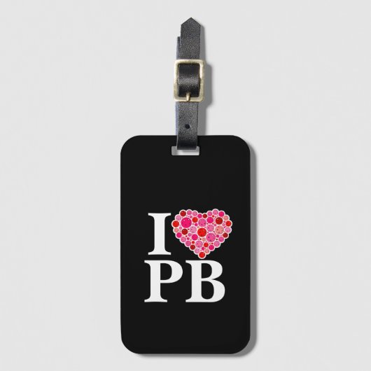 Pickleball Gevuld Hart Roze en Rood I Hart PB Bagagelabel (Voorkant (verticaal))