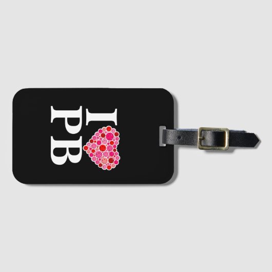 Pickleball Gevuld Hart Roze en Rood I Hart PB Bagagelabel (Voorkant (horizontaal))