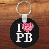 Pickleball Gevuld Hart Roze en Rood I Hart PB Sleutelhanger (Voorkant)