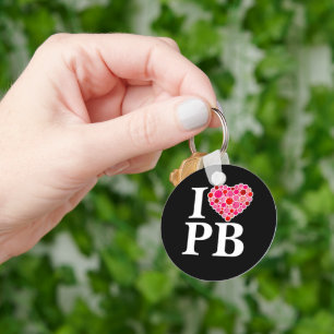 Pickleball Gevuld Hart Roze en Rood I Hart PB Sleutelhanger