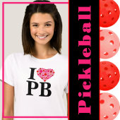 Pickleball Gevuld Hart Roze en Rood I Hart PB T-shirt
