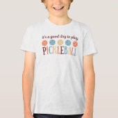 Pickleball Gezegde Grappig Quote Tri-Blend Shirt (Voorkant)