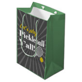 Pickleball Gift Bag Let's Play Pickleball Party Medium Cadeauzakje (Voorkant Gekanteld)