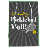 Pickleball Gift Bag Let's Play Pickleball Party Medium Cadeauzakje (Voorkant)