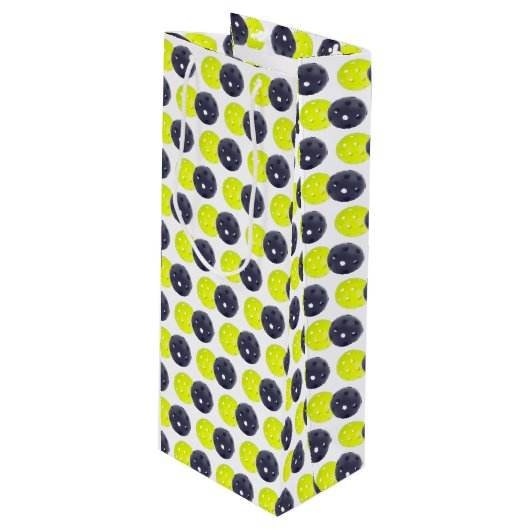 Pickleball Gift Bag Wijn Cadeautas (Voorkant Gekanteld)