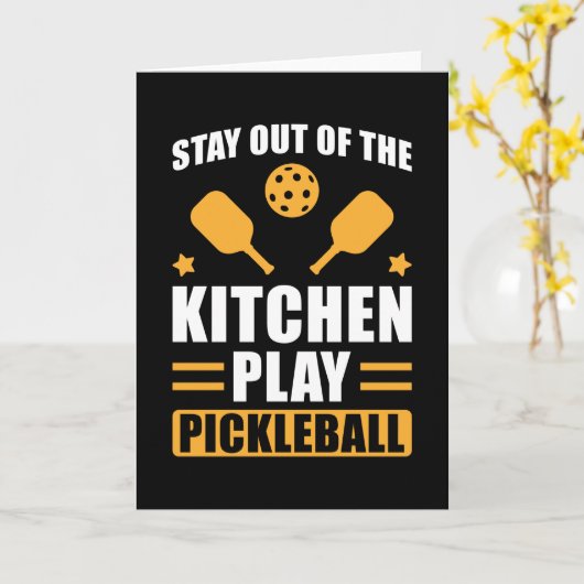 Pickleball Gift Blijf uit de keuken Kaart (Gele Bloem)