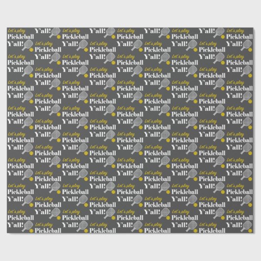 Pickleball Gift Wrap Let's Play Pickleball Team Cadeaupapier (Vlak)