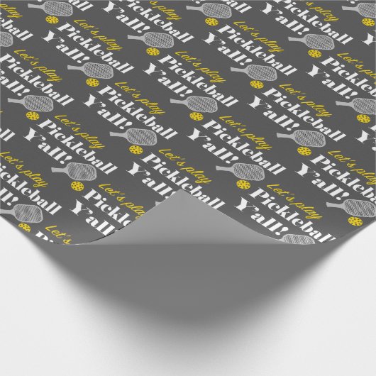Pickleball Gift Wrap Let's Play Pickleball Team Cadeaupapier (Hoek)