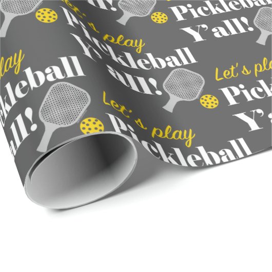 Pickleball Gift Wrap Let's Play Pickleball Team Cadeaupapier (Rol Hoek)